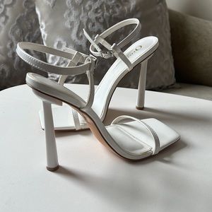 Elegant White Strappy Heels